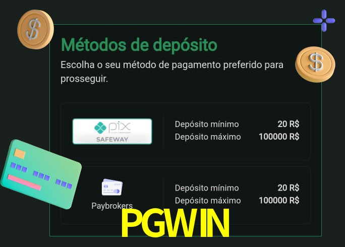 O cassino PGWINbet oferece uma grande variedade de métodos de pagamento